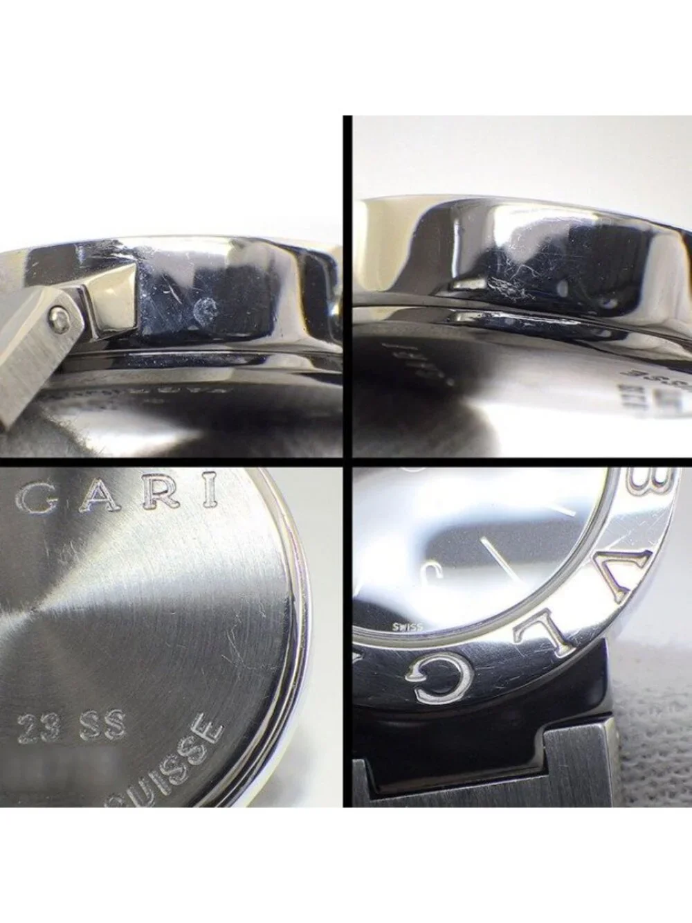 Bvlgari Watch Black Dial Date SS Quartz Analog